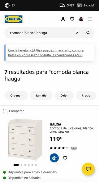 Cómoda IKEA 3 cajones