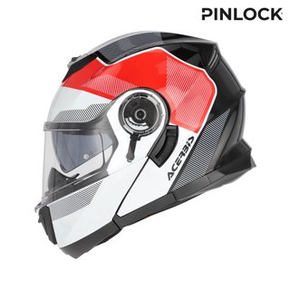 CASCO MODULAR ACERBIS BLANCO ROJO SEREL