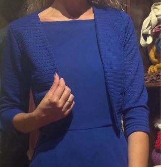 Bolero azul texturizado