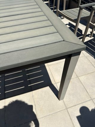Mesa exterior terraza gris metal