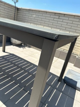 Mesa exterior terraza gris metal