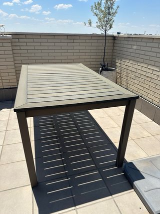 Mesa exterior terraza gris metal