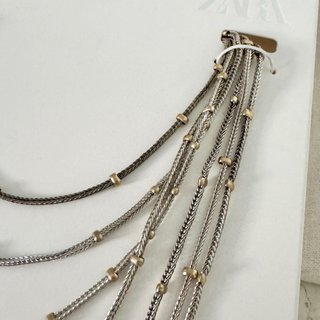 Zara collana multi-filo metallo nuova