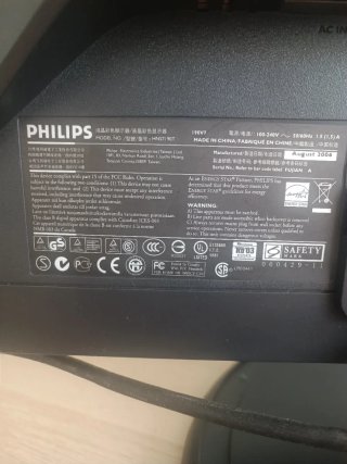 Pantalla Monitor Philips 190V Negro