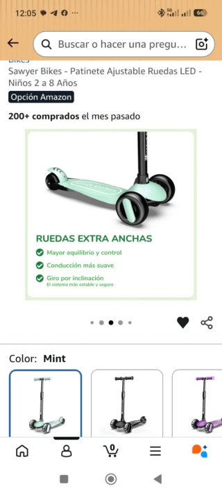 Patinete Sawyer 3 ruedas ajustable