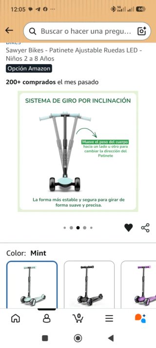 Patinete Sawyer 3 ruedas ajustable