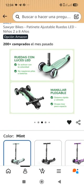 Patinete Sawyer 3 ruedas ajustable