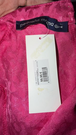 Vestido rosa estampado manga larga