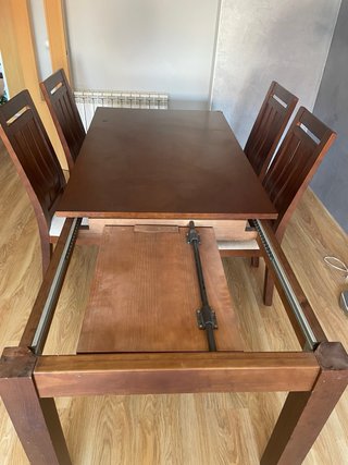 Mesa madera maciza + 6 sillas