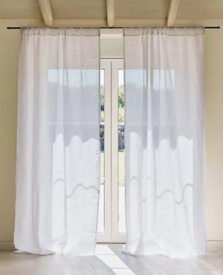 Cortina Zara Home Lino Blanca Transparente