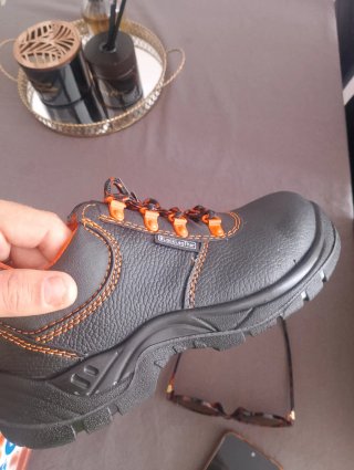 Botas de seguridad BlackLeatHer negras y naranjas