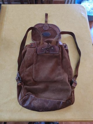 Mochila Safari de piel serraje vintage más 30 años