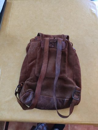 Mochila Safari de piel serraje vintage más 30 años