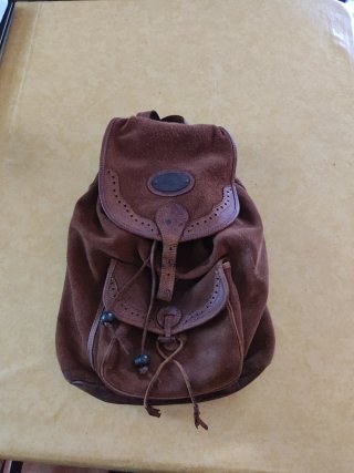 Mochila Safari de piel serraje vintage más 30 años
