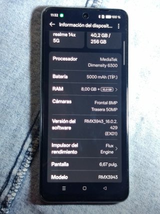 Realme 14x 5G ,8+20 GB/ 256GB Verde