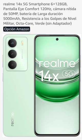 Realme 14x 5G ,8+20 GB/ 256GB Verde