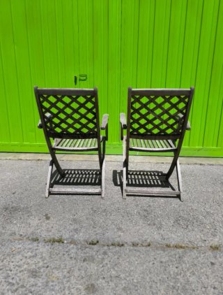 2 Sillas de Jardín Plegables de Madera