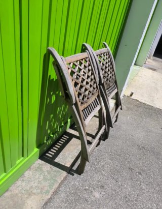 2 Sillas de Jardín Plegables de Madera