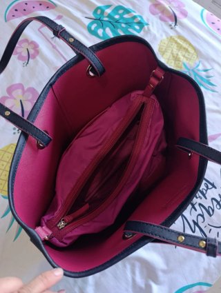 Bolso DKNY Tote cuero genuino Azul Marino  Grande