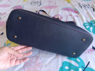 Bolso DKNY Tote cuero genuino Azul Marino  Grande