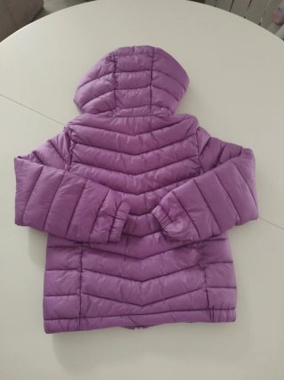 Giubbino bambina viola 8/9 anni con cappuccio