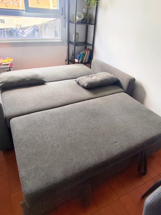 Sofá Cama Gris Tela