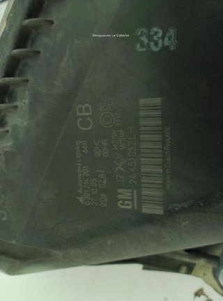 Opel 22081414 faro izquierdo 24451052lh zafira 1.9