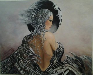 Oleo sobre lienzo firmado moderno con textura
