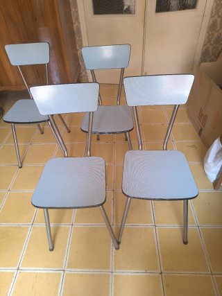 Juego de 4 sillas de cocina azul claro