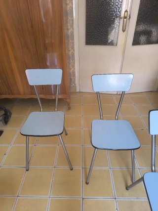 Juego de 4 sillas de cocina azul claro
