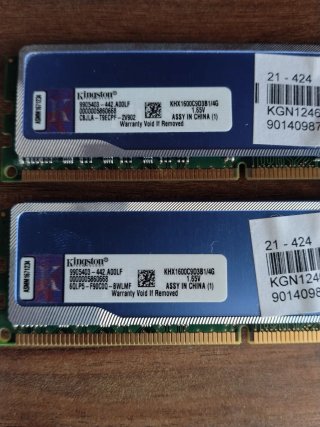 2x4GB DDR3 1600MHz Kingston HyperX RAM