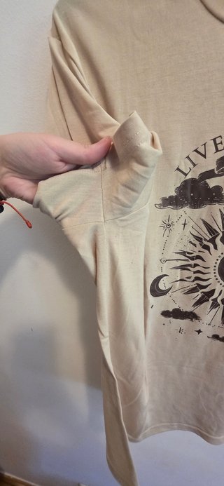 Camiseta Beige Boho Sol y Luna Talla XL