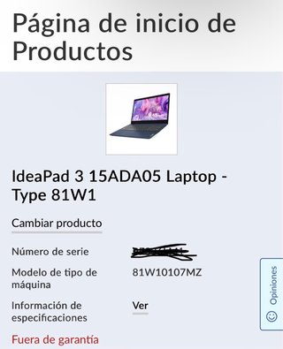 Portátil Lenovo para reparar o repuestos