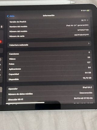 Apple iPad Air 4ª Gen Plata/Gris Espacial