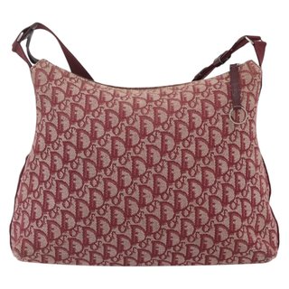 Christian Dior Trotter Canvas Shoulder Bag Red