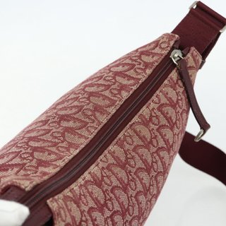 Christian Dior Trotter Canvas Shoulder Bag Red
