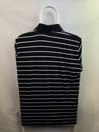 Polo Lacoste Rayas Negro y Blanco Talla L