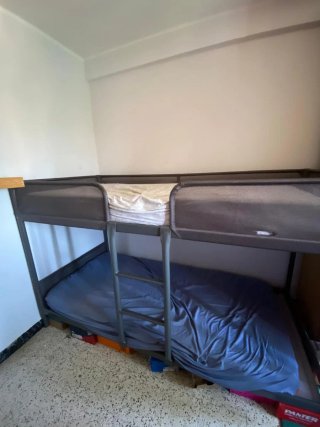 Letto a castello grigio scuro 90x200 con materassi