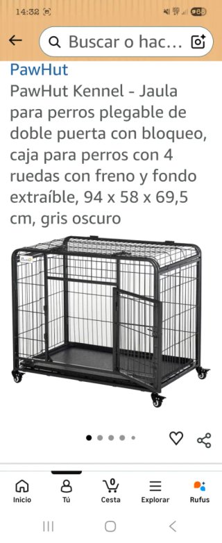 Jaula PawHut para perros plegable