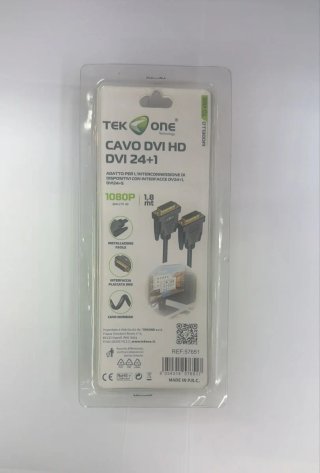 Cavo DVI HD DVI 24+1 1.8m 1080p Tek One