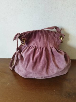 Borsa scamosciata viola capiente