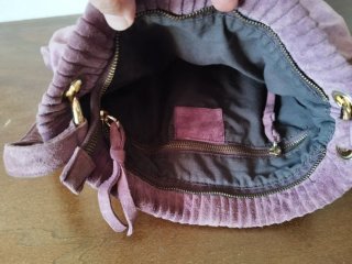 Borsa scamosciata viola capiente