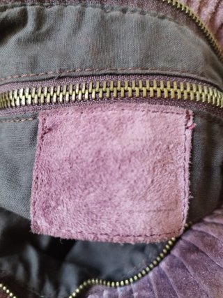 Borsa scamosciata viola capiente