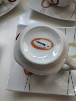 Juego de 5 tazas de café de porcelana
