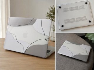 Funda MacBook Diseño Abstracto Gris