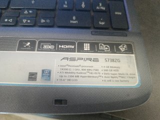 Acer Aspire 5738ZG Portátil