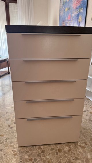 Cajonera 5 cajones beige y negro
