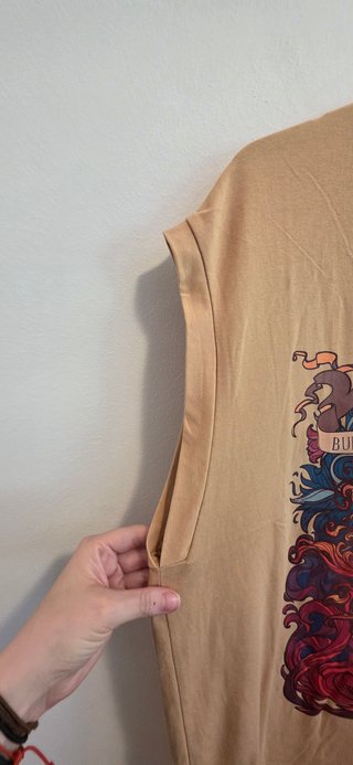 Camiseta sin mangas con estampado étnico