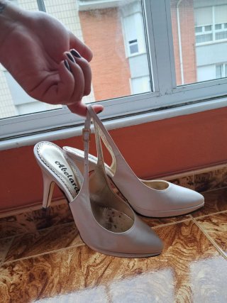 Zapatos de fiesta Abelardo blancos y dorados