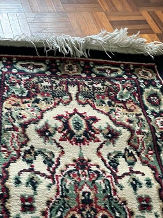 Tappeto Viscosa Lana Antiscivolo Beige, blu 48x103